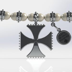Templar Cross, Knight&#39;s Templar Cross Pendant, Sterling Silver Maltese Cross Crusade Religious Medal, Protection Pendant Insignia