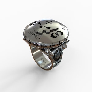 Memento Mori Ring/ Mori Ring, Skull Ring/ Signet Ring/ Memento Mori/ Memento Vıvere/ Tempus Fugit/ Amor Fati Ring/ Danse Macabre