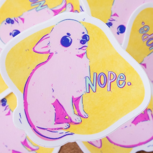 Nope Chihuahua Cute Funny Sticker
