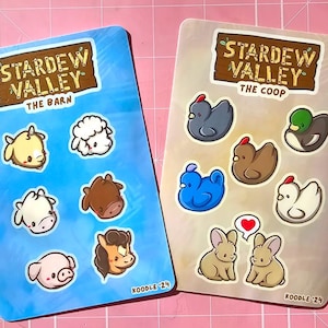 Stardew Valley Sticker Sheet (Barn and Coop Animals)