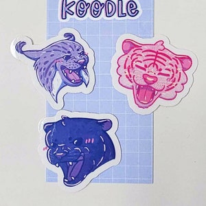 Big Cats (Lynx/Bobcat, Tiger, Puma/Panther/Leopard/Jaguar) Mini Sticker Pack