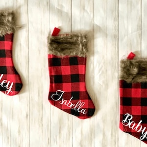 Personalized  Buffalo Plaid Christmas Stocking