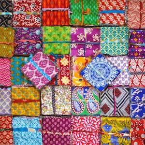 50 Indian Sari Cotton Squares: Colourful 5-inch Patchwork Quilting Bundle.