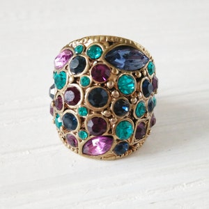 Anillo colorido Anillo vintage multicolor talla 7 1/2 EE. UU. - Anillo de cóctel dulce - Bisutería Regalo de Navidad Regalo de cumpleaños para ella
