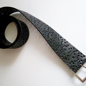 John Lewis belt Vintage leather black belt women
