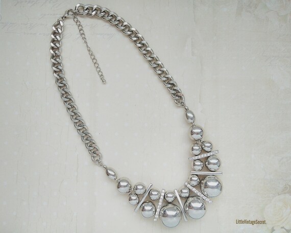 Ball collar necklace Amazing Costume 80s jewelry … - image 4