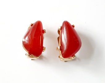 SPHINX vintage clip-on-earrings SPHINX earrings with gemstones Costume jewelry UK 60s