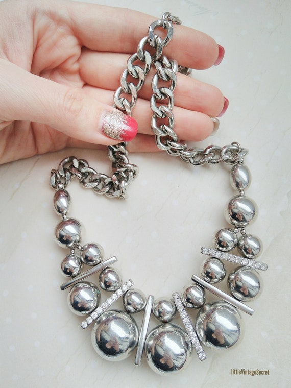 Ball collar necklace Amazing Costume 80s jewelry … - image 1