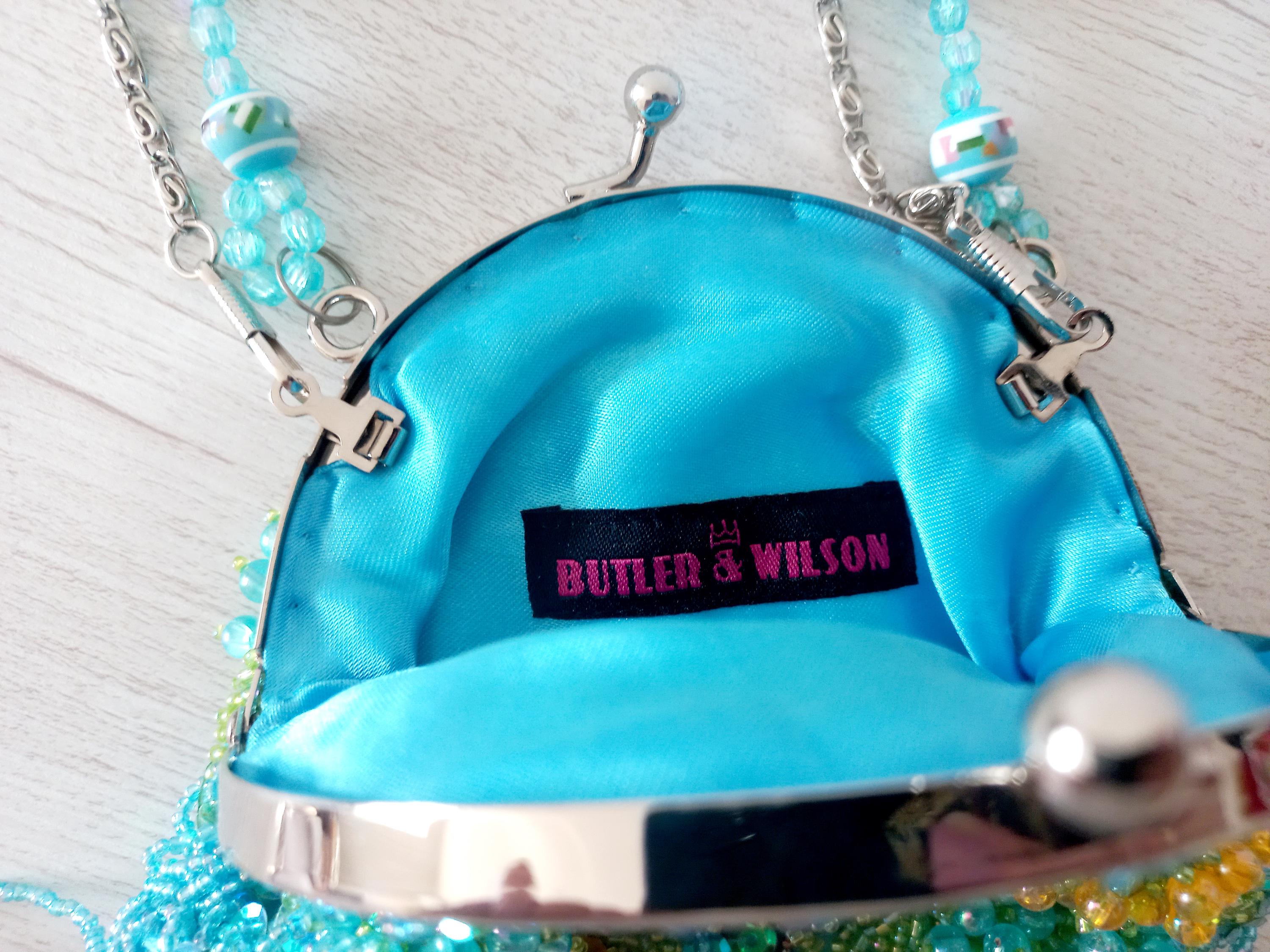 Butler & Wilson Crossbody Bag Vintage Turquoise Floral Beaded Evening ...