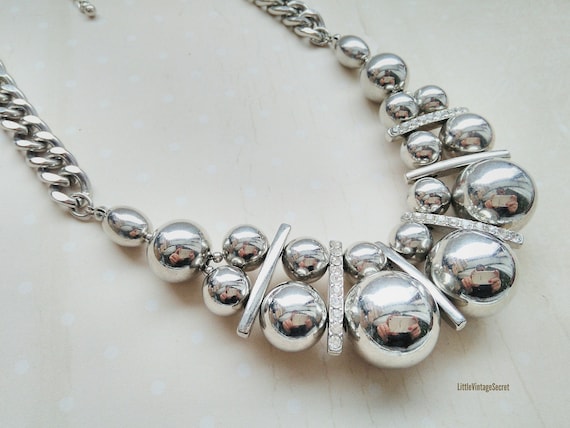 Ball collar necklace Amazing Costume 80s jewelry … - image 3