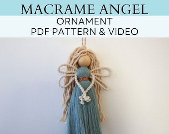 Macrame Angel Ornament Pattern | DIY Macrame Pattern | Written PDF And Video Tutorial | Christmas Decor | Macrame Holiday Patterns | Tree