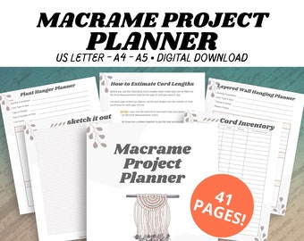 Macrame Project Planner - *DIGITAL PDF PLANNER* - Printable Craft Planner - Project Tracker