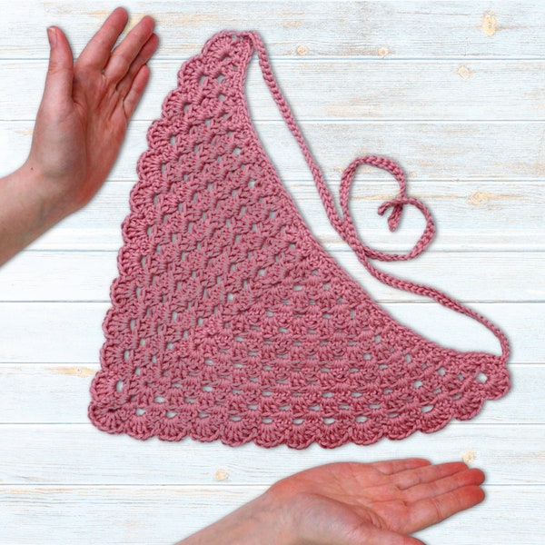 Crochet Scalloped Bandana Scarf Pattern *DIGITAL PDF PATTERN* | Printable Crochet Pattern