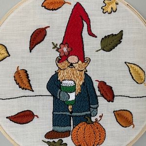 Pumpkin Spice Pete / Punch Needle Embroidery *DIGITAL PDF PATTERN* // Embroidery Stitches Ultra Punch // Gnome Punch Needle Patterns