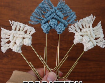 Macrame Paperclip Bookmark Pattern PDF | Easy DIY Tutorial for Boho Bookmarks, Quick Handmade Gift Idea