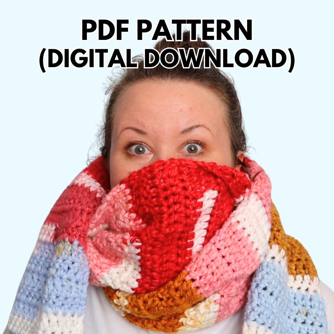 Easy Chunky Crochet Scarf Pattern PDF | Beginner Friendly Step by Step ...