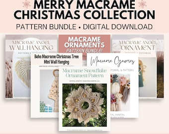 Merry Macrame Christmas Collection | 17 Ornament Patterns & Wall Hangings | Macrame Christmas Patterns PDF | DIY Holiday Decor Bundle