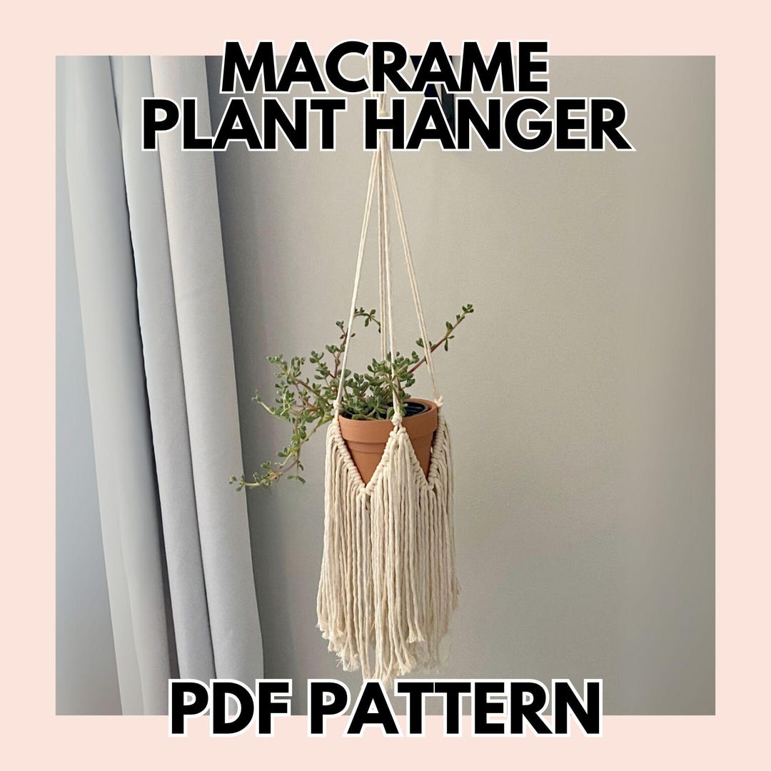 Boho Fringe Macrame Plant Hanger Pattern – Easy DIY Hanging Planter ...