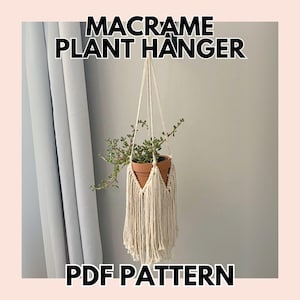 Boho Fringe Macrame Plant Hanger Pattern – Easy DIY Hanging Planter – Macrame PDF + Video Tutorial for Beginners