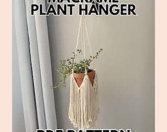 Boho Fringe Macrame Plant Hanger Pattern – Easy DIY Hanging Planter – Macrame PDF + Video Tutorial for Beginners