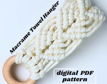Macrame Towel Hanger Pattern | Towel Holder *DIGITAL PDF PATTERN* | Macrame Kitchen Decor |Home Decor