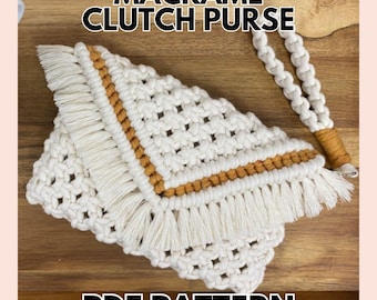 Color Pop Macrame Clutch + Wristlet Pattern – Boho Bag PDF – Confident Beginner DIY Macrame Purse with Video