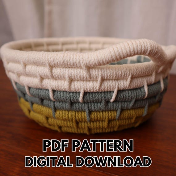 Coiled Basket Pattern | Easy Rope Basket Tutorial | DIY Coil Basket Using Cord | Beginner Friendly Basket Step-by-Step (PDF + Video)
