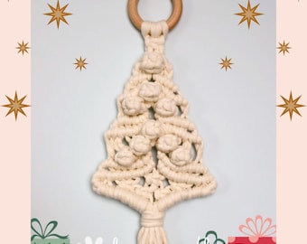 Boho Macrame Christmas Tree Wall Hanging Pattern – Holiday DIY Decor – Macrame PDF Tutorial with Video