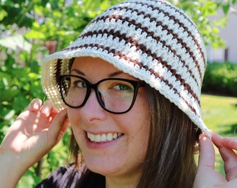 Striped Crochet Bucket Hat Digital *DIGITAL PDF PATTERN* | Printable Crochet Pattern