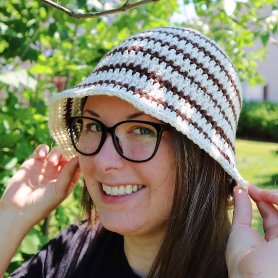 Striped Crochet Bucket Hat Digital *DIGITAL PDF PATTERN 