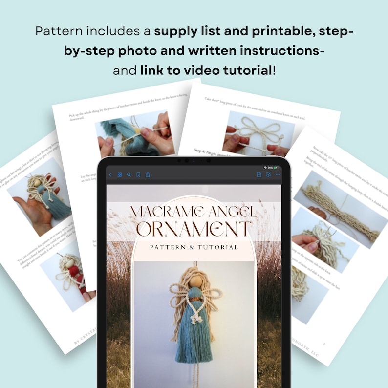 Macrame Angel Ornament Pattern Diy Macrame Pattern Written Pdf And