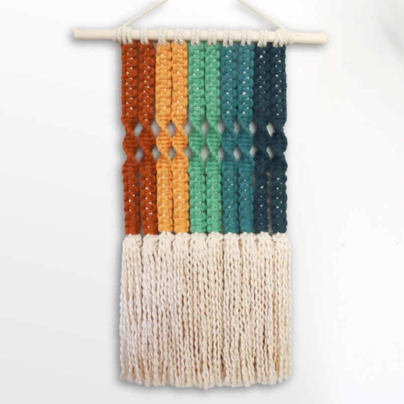 Colorful Sennits Macrame Wall Hanging DIGITAL PDF PATTERN Boho Macrame Wall Hanging Macrame Tutorial image 1