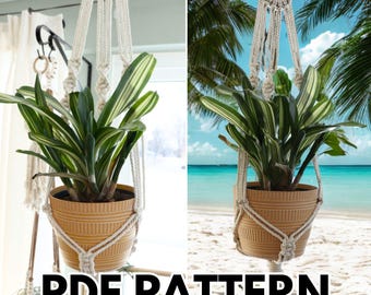3 Arm Spiral Macrame Plant Hanger Pattern – Beginner Macrame Tutorial – Easy Hanging Planter – Printable PDF + Video