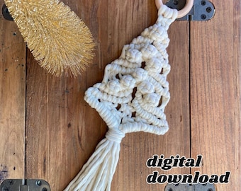 Boho Macrame Christmas Tree Wall Hanging Pattern – Holiday DIY Decor – Macrame PDF Tutorial with Video