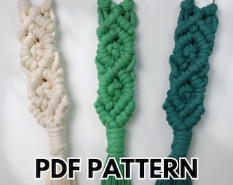 Double Diamond Macrame Keychain Pattern – Boho DIY Keychain – Macrame PDF Pattern + Video – Beginner to Intermediate