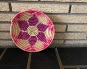 Round Spring Easter Pink Basket Wall Decor Boho Colored Basket Hanging Wall Decor Bohemian Eclectic 10 quot Diameter Easter Decoration