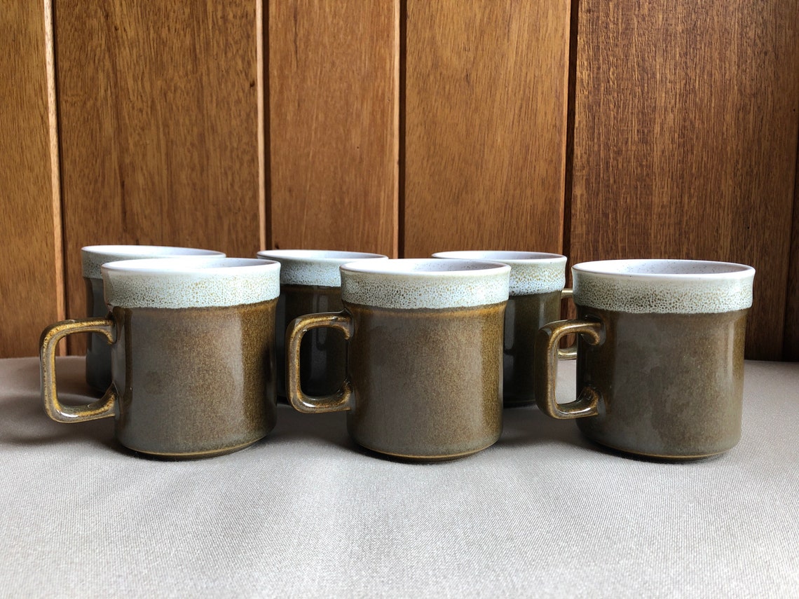 Vintage Set of Six Stoneware Mugs Rhythm Japan Pattern 250 Etsy