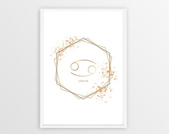 Cancer Zodiac Sign Digital Print - Instant Download