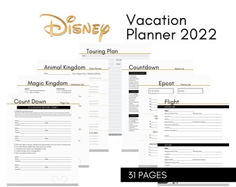 New Printable Disney Vacation Planner 2022 - Download/Digital Print