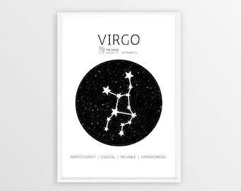 Virgo Zodiac Sign Digital Print - Instant Download