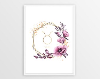 Taurus Zodiac Sign Digital Print - Instant Download
