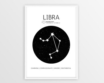 Libra Zodiac Sign Digital Print - Instant Download