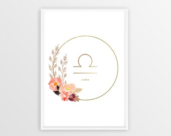 Libra Zodiac Sign Digital Print - Instant Download