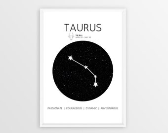 Taurus Zodiac Sign Digital Print - Instant Download