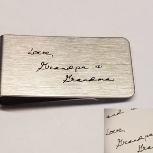 Your Handwriting or Drawing on Stainless Steel Money Clip
