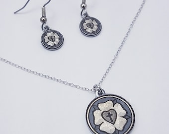 Luther's Rose Necklace and Earring set