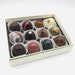 A box of handmade chocolate truffles, chocolate gift box, chocolate favors, assorted milk and dark chocolates, 12 pc 