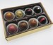 A box of handmade chocolate truffles, chocolate gift box, chocolate favors, assorted milk and dark chocolates, 8 pc 