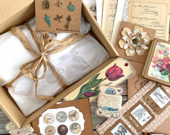 Kit de adornos, ephemera y hojas de libros para tus journals