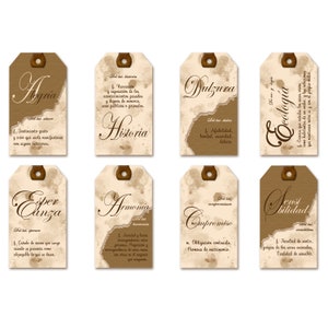 Digital Vintage Words Definitions Tags in Spanish, Printable ephemera, Digital Download Ephemera for Journals and Scrapbooking. Tags 1 image 6